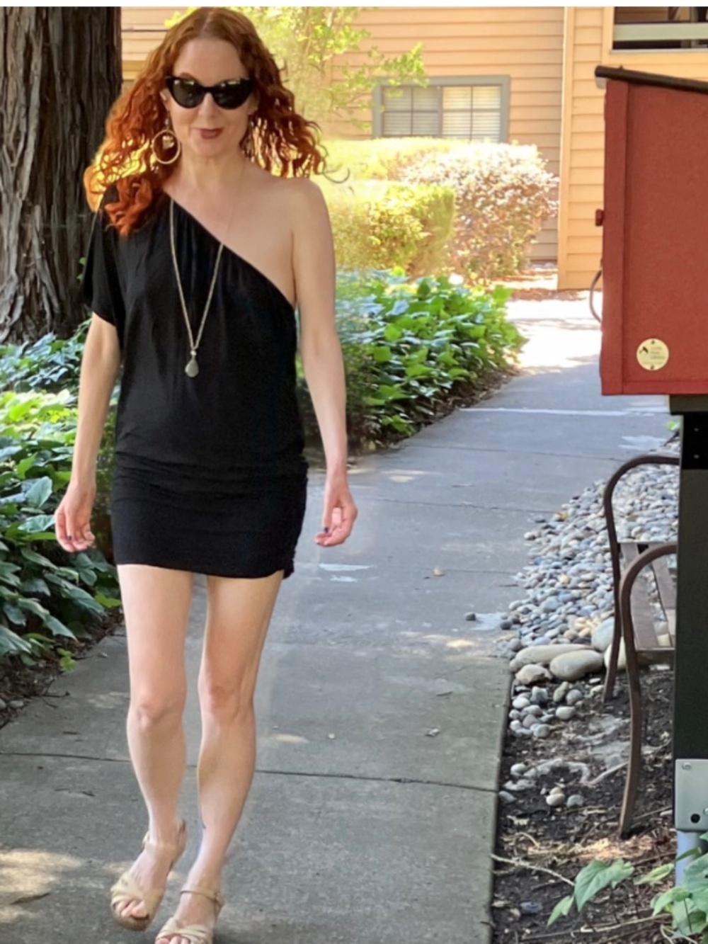 Free people one shoulder black mini dress XS
